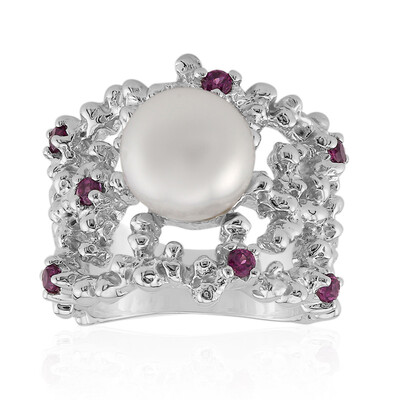 Anello in argento con Perla di Acqua Dolce (TPC)