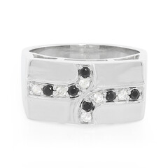 Anello da uomo in argento con Zaffiro Bianco