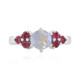 Anello in argento con Pietra di Luna Arcobaleno