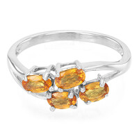 Anello in argento con Zaffiro Arancione