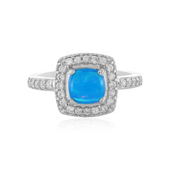 Anello in argento con Opale Blu dell'Etiopia