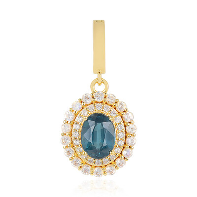 Ciondolo in argento con Cianite Blu Foglia di Tè