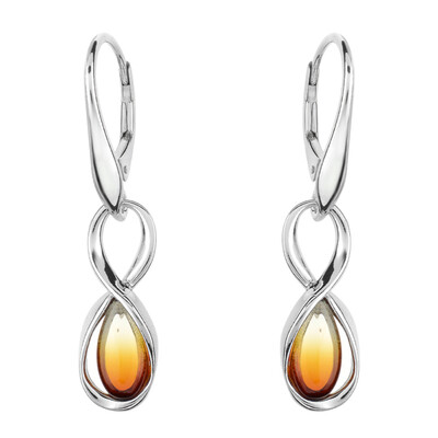 Orecchini in argento con Ambra Sunrise Baltica (dagen)