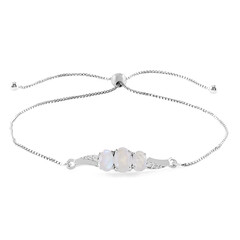 Bracciale in argento con Pietra di Luna Arcobaleno