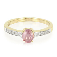 Anello in oro con Zaffiro Padparadscha (non riscaldato)