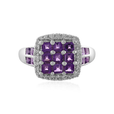 Anello in argento con Ametista Zambiana