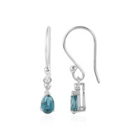 Orecchini in argento con Cianite Blu Foglia di Tè