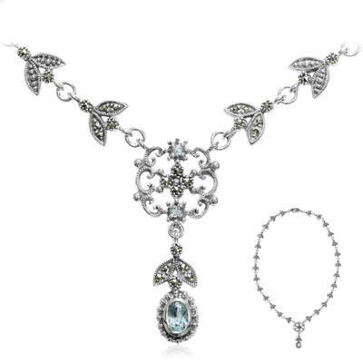 Collana in argento con Topazio Blu Cielo