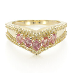 Anello in oro con Zaffiro Padparadscha (non riscaldato)