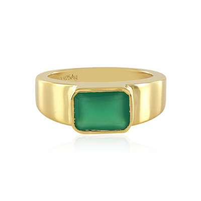 Anello in argento con Onice Verde