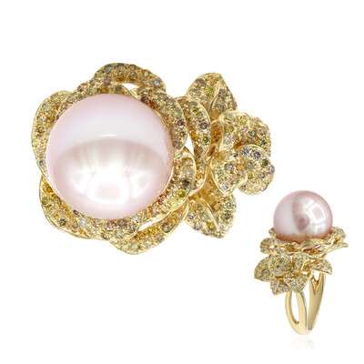 Anello in oro con Perla d'Acqua Dolce Rosa (CIRARI)