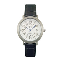 Orologio con cinturino in pelle con Zaffiro Blu