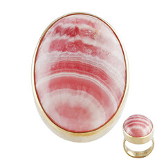 Anello in argento con Rodocrosite (Bali Barong)
