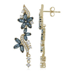 Orecchini in oro con Topazio Blu Londra (Adela Gold)