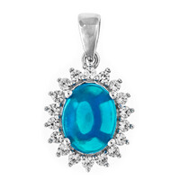 Ciondolo in argento con Opale Blu Caraibico