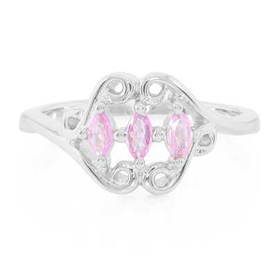 Anello in argento con Zaffiro Ceylon Rosa