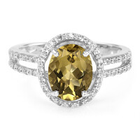 Anello in argento con Quarzo Oliva