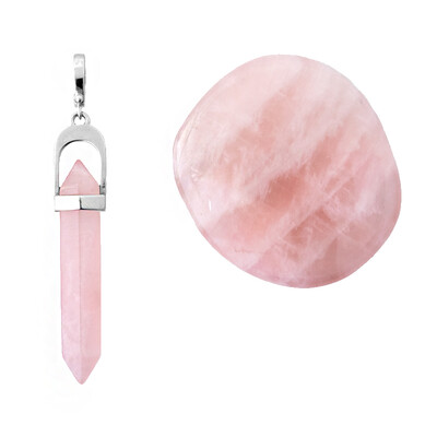 Accessorio in argento con Quarzo Rosa