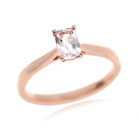 Anello in oro con Berillo Rosa non riscaldato