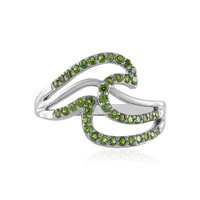Anello in argento con Diopside Russo