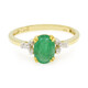 Anello placcato in oro con Smeraldo Bahia