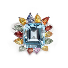 Anello in argento con Topazio Blu Cielo