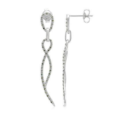 Orecchini placcati in platino con Diamante Fancy