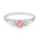 Anello placcato in platino con Zaffiro Padparadscha