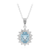 Collana in argento con Topazio Blu Cielo