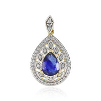 Ciondolo in argento con Zaffiro Blu del Madagascar