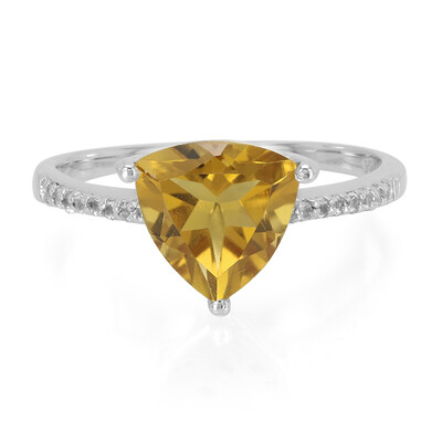 Anello in argento con Quarzo Cognac