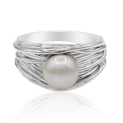Anello in argento con Perla di Acqua Dolce (TPC)