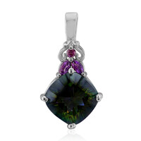 Ciondolo in argento con Quarzo Mistico Verde