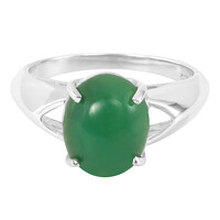 Anello in argento con Crisoprasio Imperiale