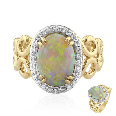 Anello in oro con Opale Nero di Lightning Ridge (Mark Tremonti)