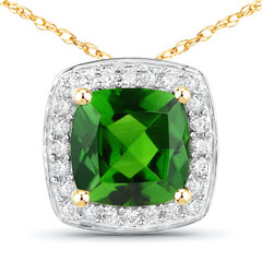 Collana in oro con Diopside Russo