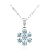 Collana in argento con Topazio Blu Cielo