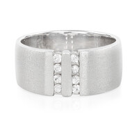Anello da uomo in argento con Zaffiro Bianco