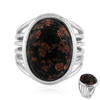 Anello in argento con Ossidiana Fuochi d'Artificio
