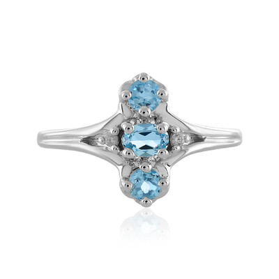 Anello in argento con Topazio Blu Svizzero