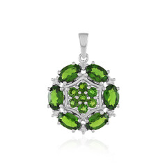 Ciondolo in argento con Diopside Russo