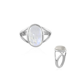Anello in argento con Pietra di Luna Arcobaleno
