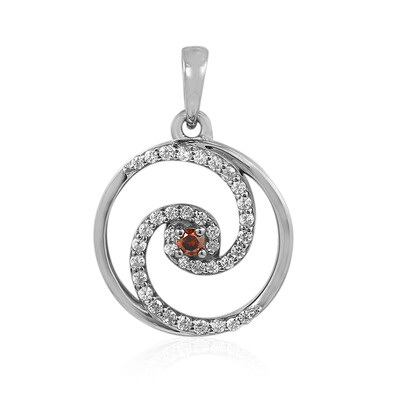 Ciondolo in argento con Diamante Rosso I2
