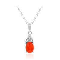 Collana in argento con Opale Rosso dell'Etiopia