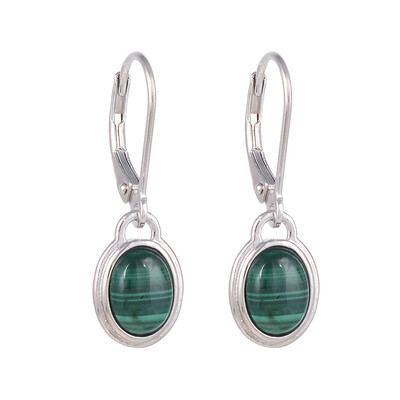 Orecchini in argento con Malachite