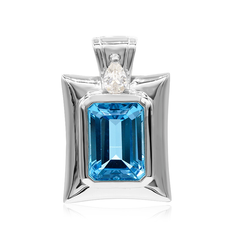 Miluna CLD3929X collana in oro bianco con topazio azzurro ovale e diamante Miluna CLD3929X collana in oro bianco con topazio azzurro ovale e diamante
