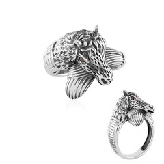 Anello in argento con Diamante Rosso I3