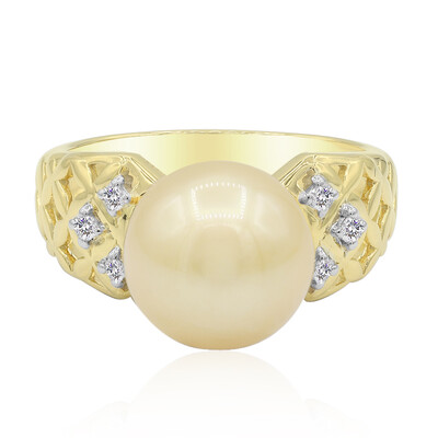 Anello in oro con Perla Dorata dei Mari del Sud (TPC)