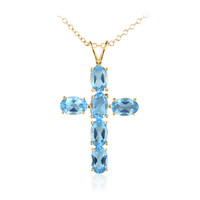 Collana in argento con Topazio Blu Svizzero