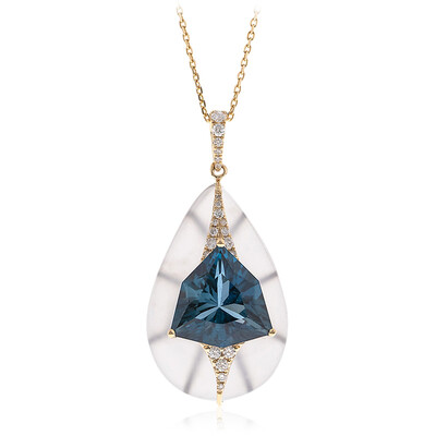Collana in oro con Topazio Blu Londra (CIRARI)